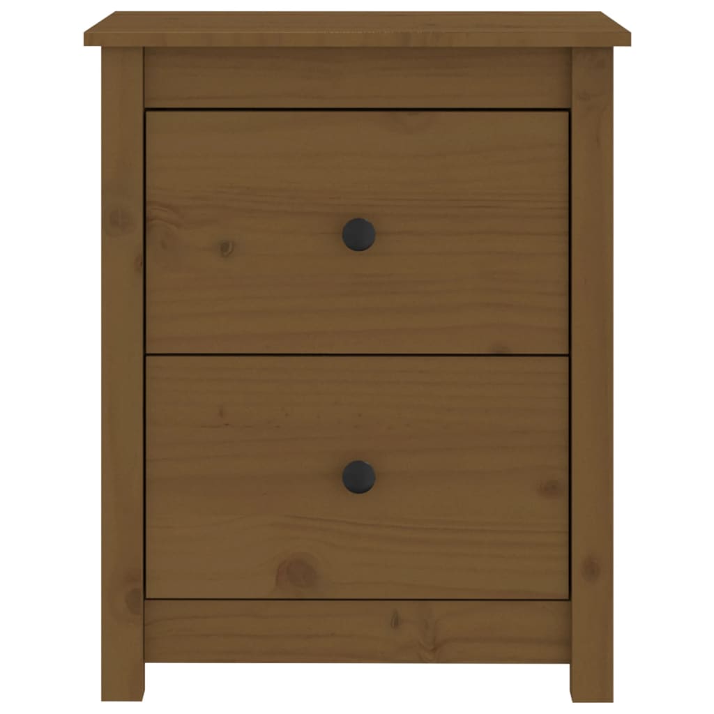 Mesita de noche madera maciza de pino marrón miel 50x35x61,5 cm vidaXL