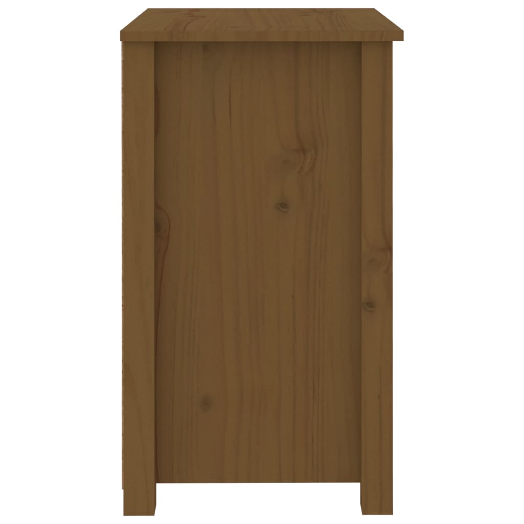 Mesita de noche madera maciza de pino marrón miel 50x35x61,5 cm vidaXL