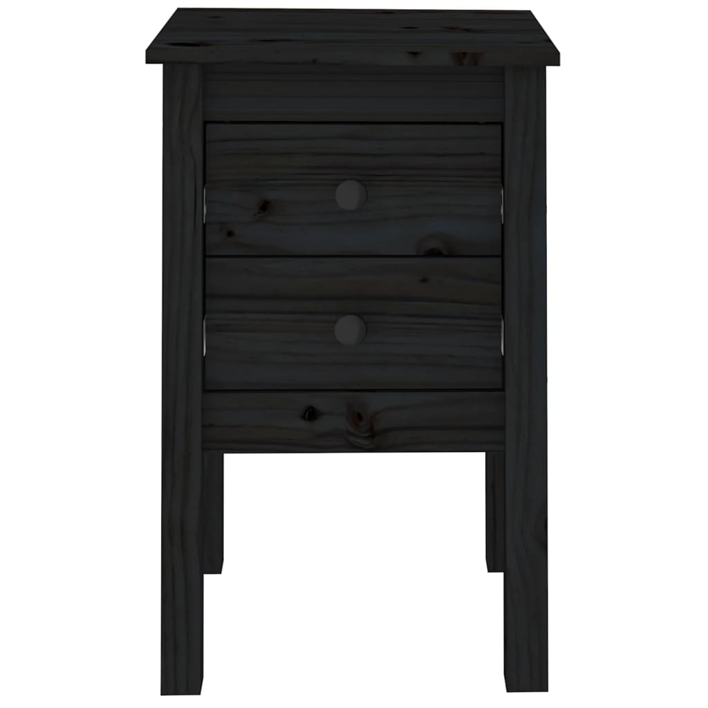 Mesitas de noche 2 uds madera maciza de pino negro 40x35x61,5cm vidaXL