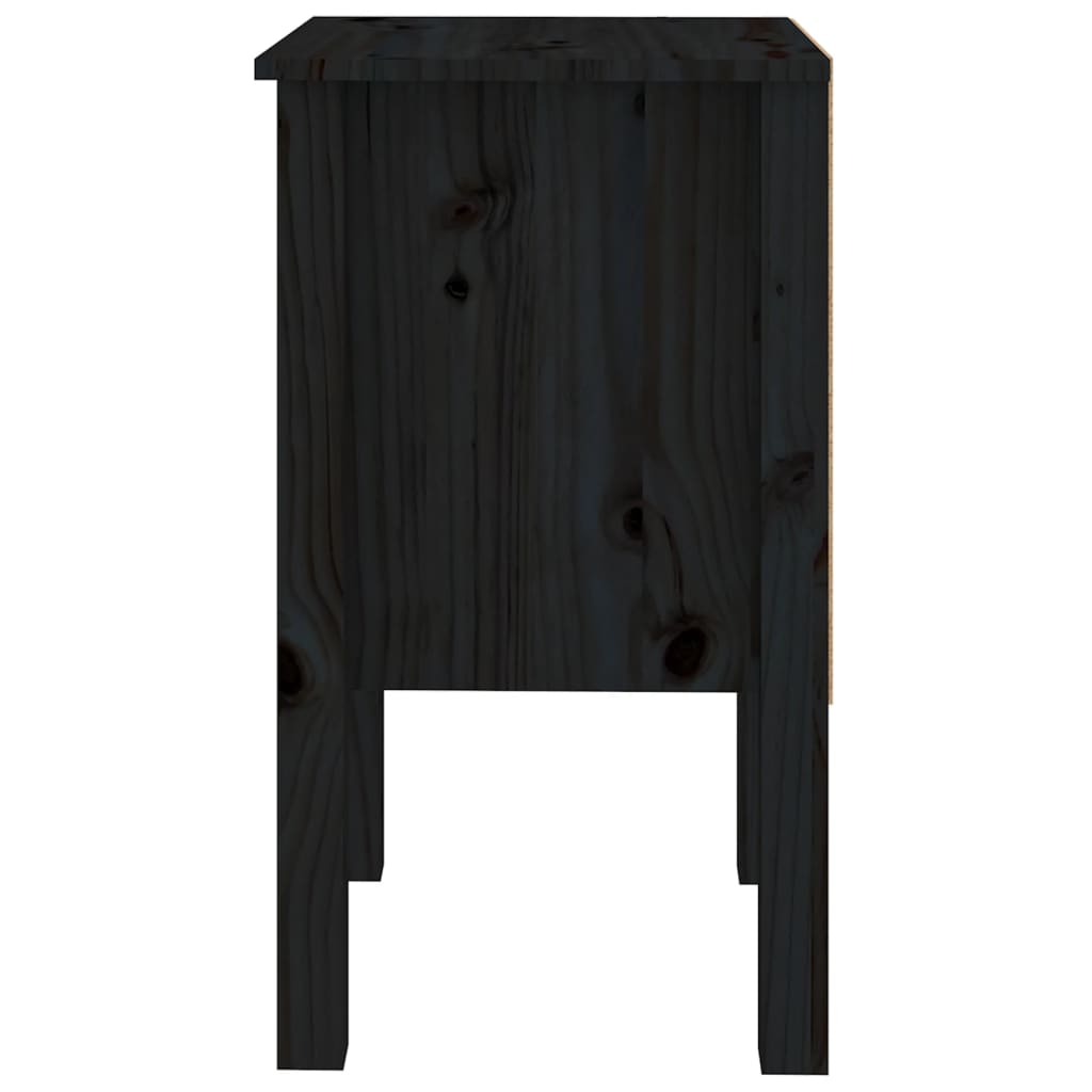 Mesitas de noche 2 uds madera maciza de pino negro 40x35x61,5cm vidaXL