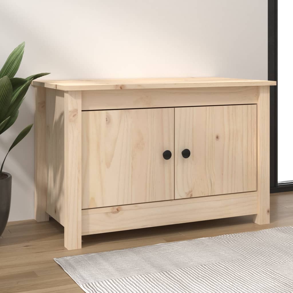 Vetonek Mueble zapatero de madera maciza de pino 70x38x45,5 cm