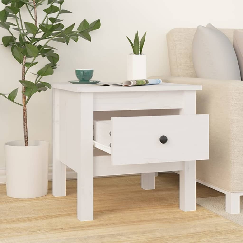 White pine wood auxiliary table 40x40x39 cm