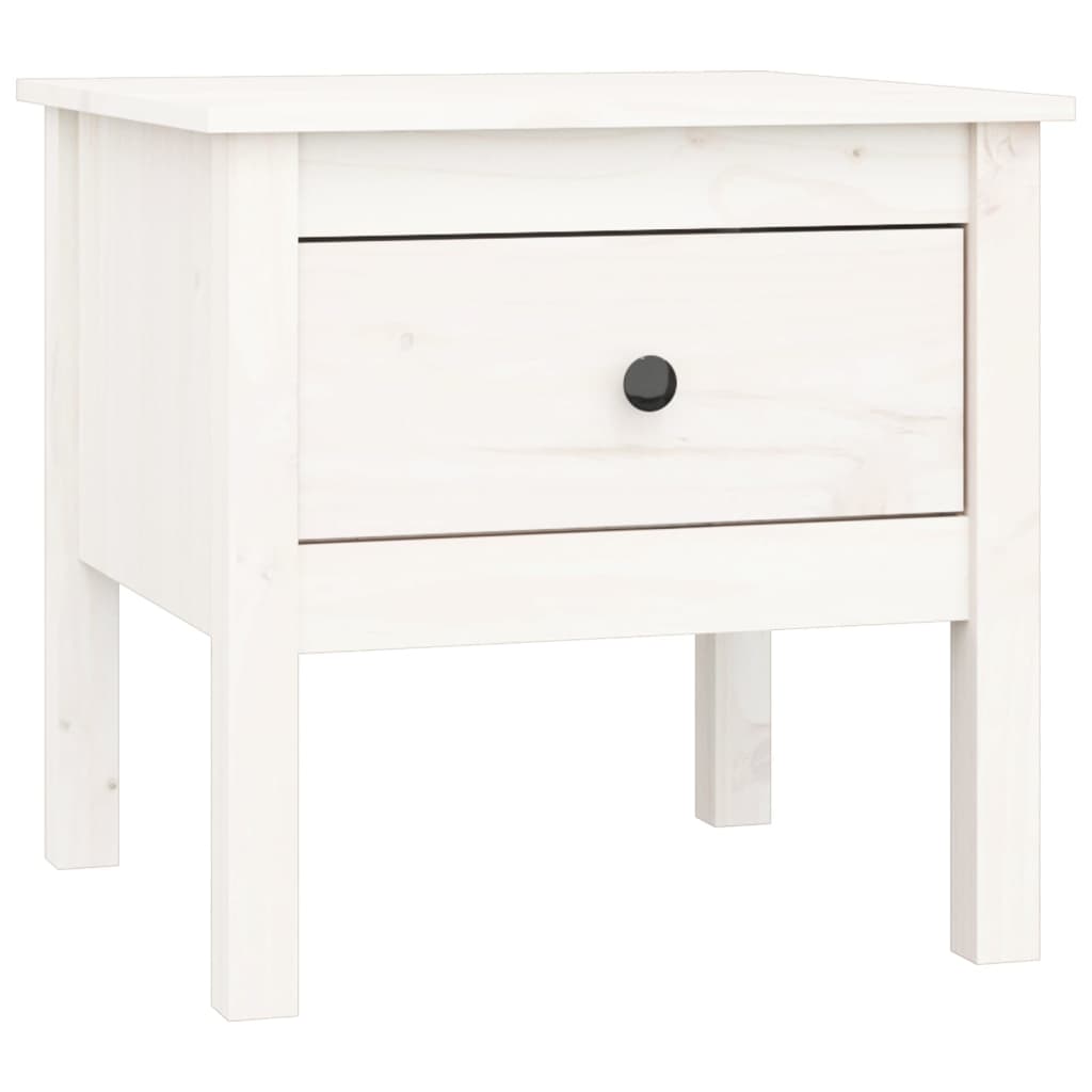 Auxiliary table 2 units white pine wood 50x50x49 cm