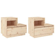 Tables de chevet 2 pcs en bois de pin massif 60x34x51 cm V3566 Vetonek