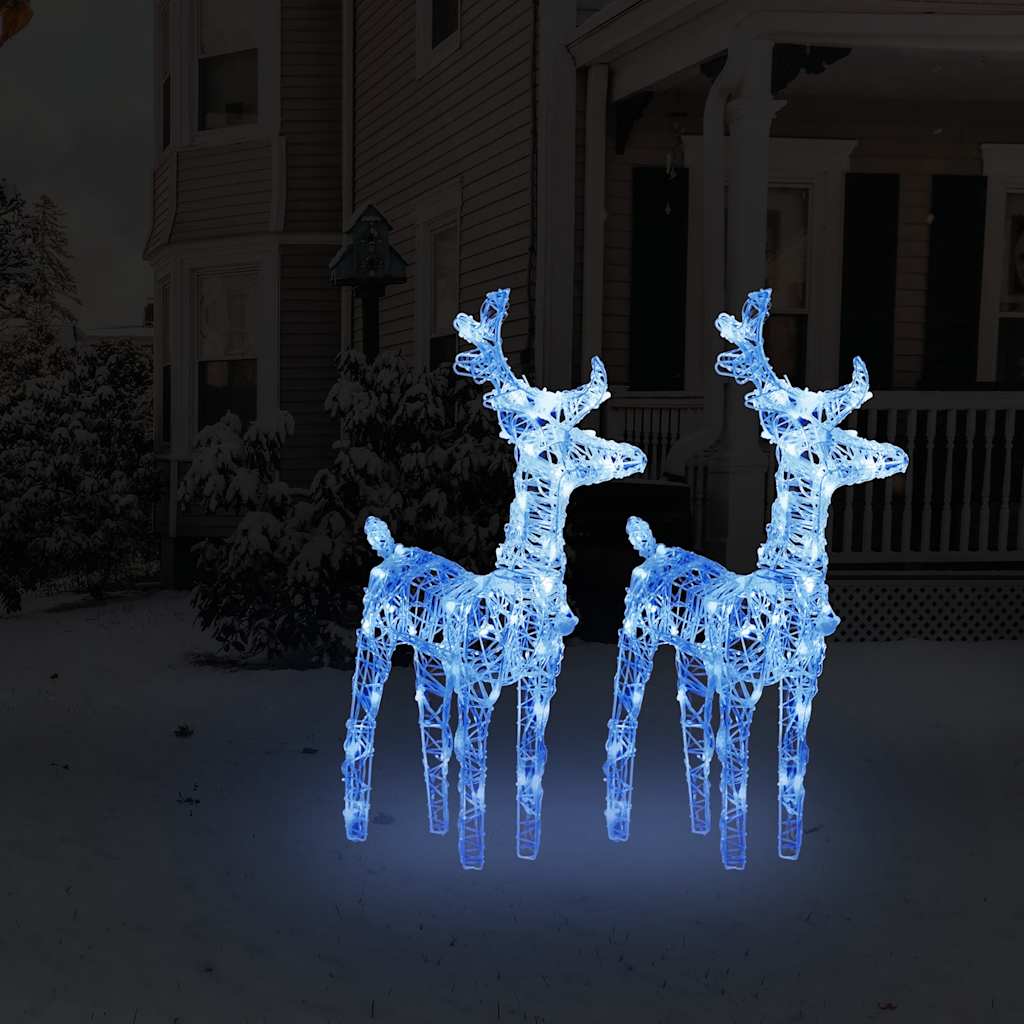 Vetonek Renos de Navidad 2 unidades 80 LED acrílico azul