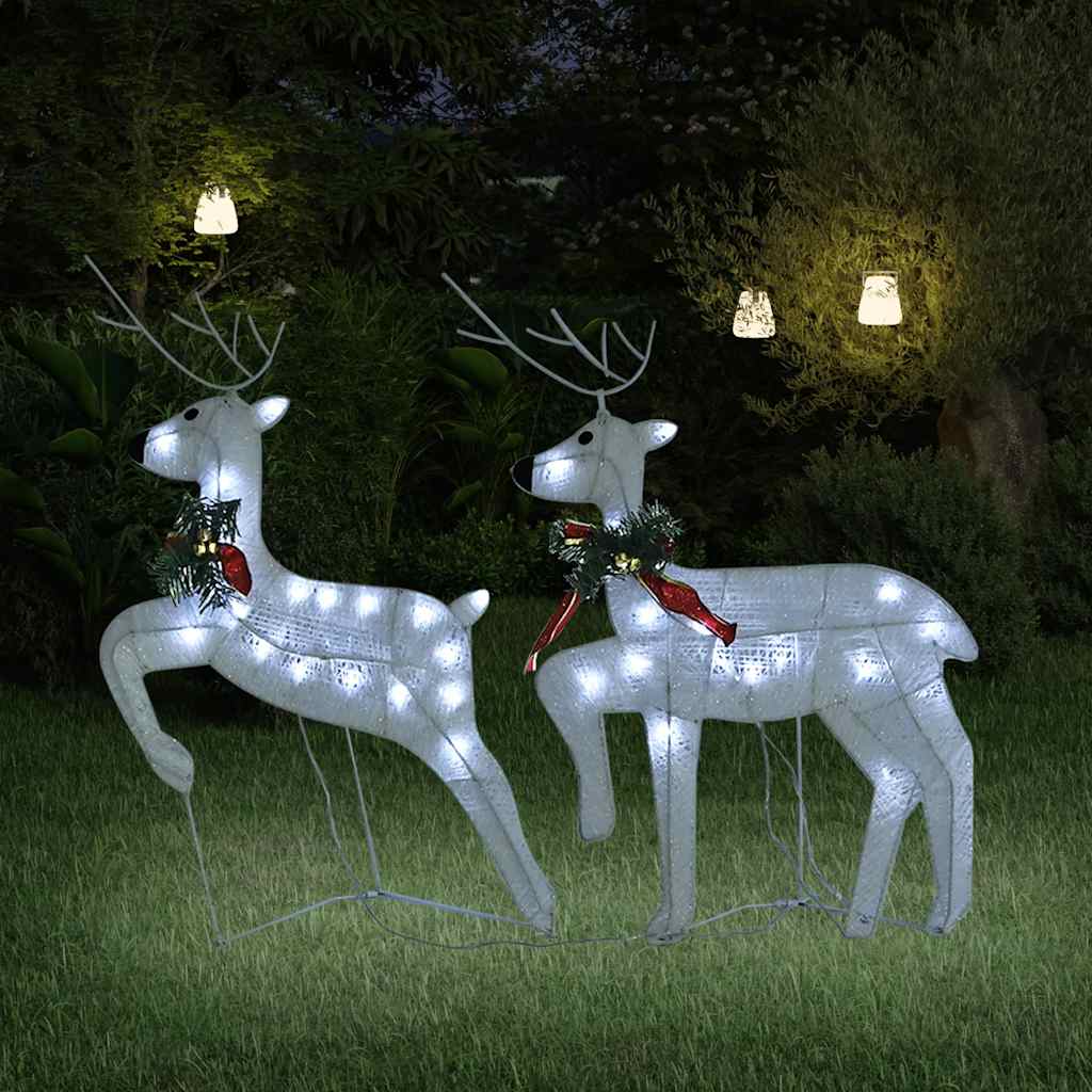 Vetonek Renos de Navidad 2 unidades 40 LED blanco