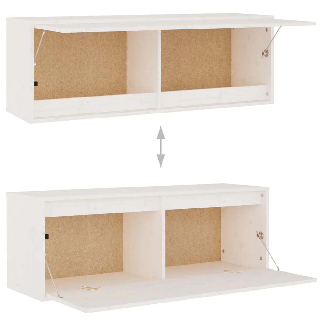 Muebles para TV 2 piezas madera maciza de pino blanco vidaXL