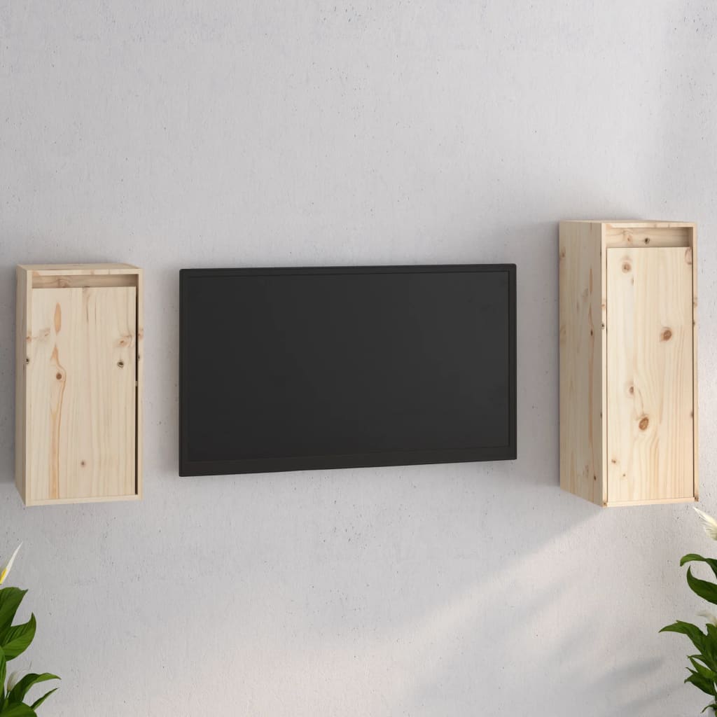 Vetonek Muebles para TV 2 piezas madera maciza de pino