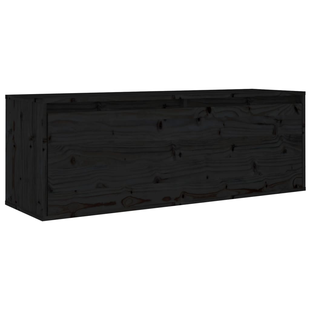 Muebles para TV 4 piezas madera maciza de pino negro vidaXL