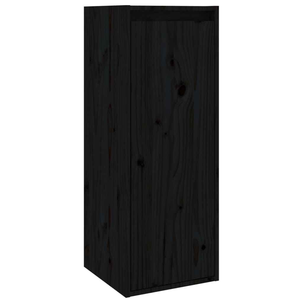 Muebles para TV 4 piezas madera maciza de pino negro vidaXL