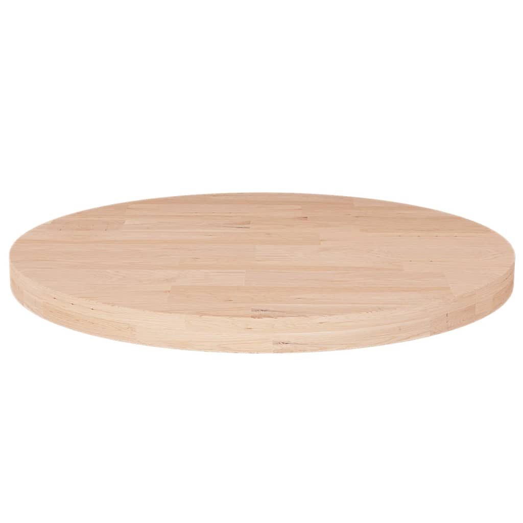 Vetonek Superficie de mesa redonda madera de roble sin tratar Ø30x2,5cm