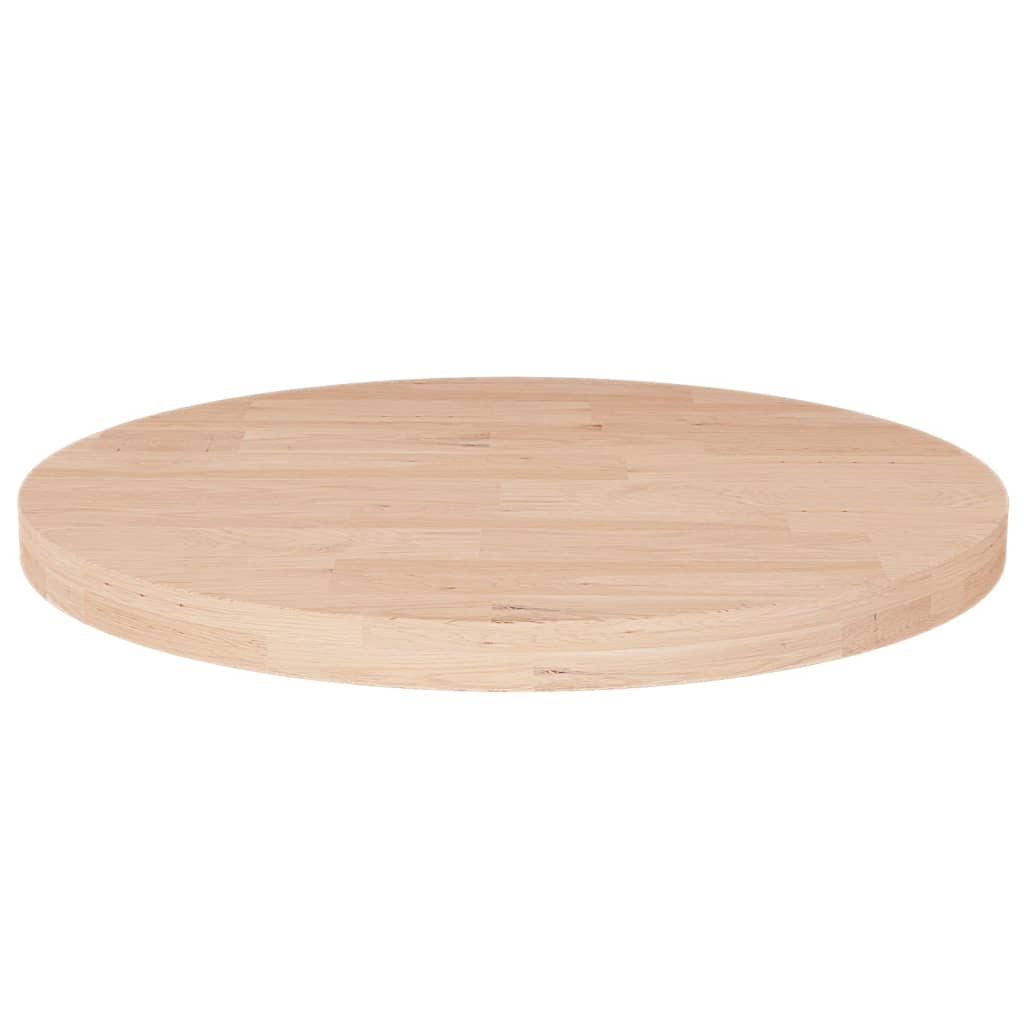 Vetonek Superficie de mesa redonda madera de roble sin tratar Ø50x2,5cm