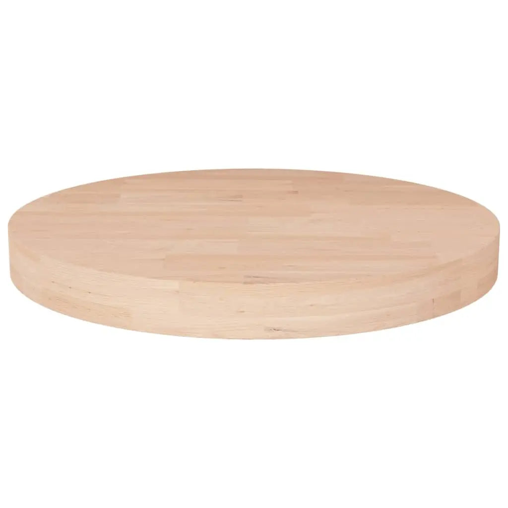 Vetonek Superficie de mesa redonda madera de roble sin tratar Ø50x4 cm