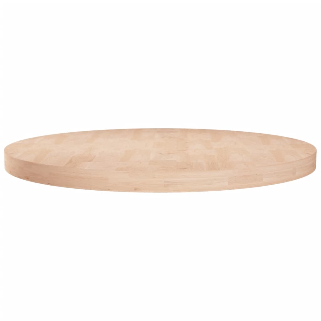 Vetonek Superficie de mesa redonda madera de roble sin tratar Ø80x4 cm