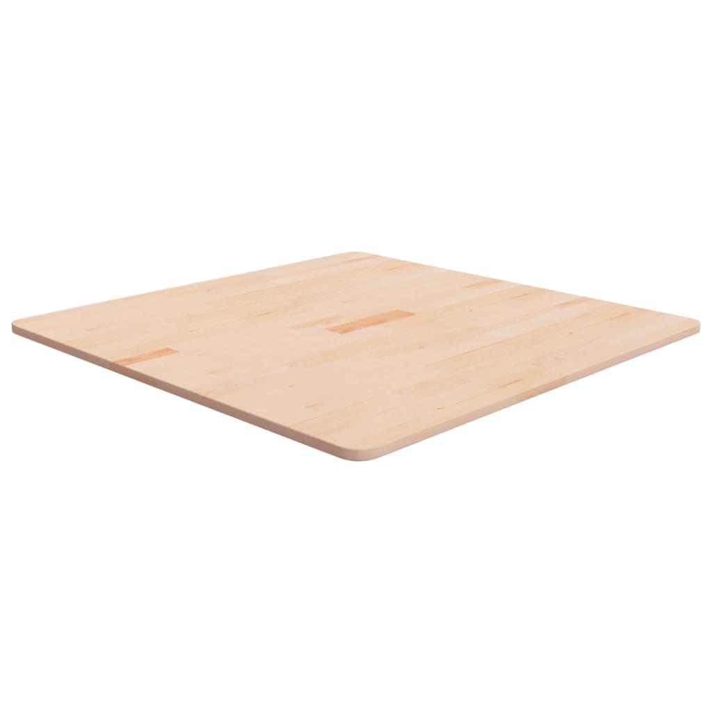 Vetonek Tablero de mesa cuadrada madera de roble sin tratar 80x80x1,5cm