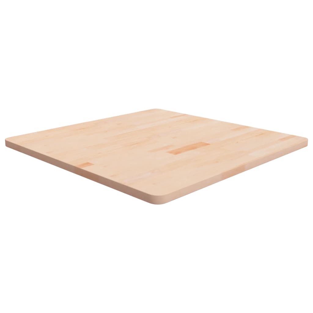 Vetonek Tablero de mesa cuadrada madera de roble sin tratar 80x80x2,5cm