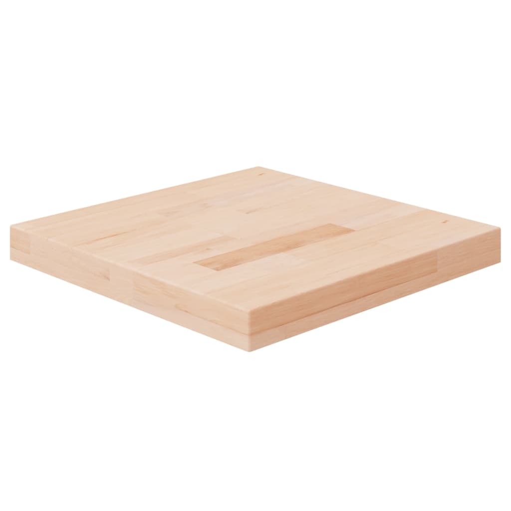 Vetonek Tablero de mesa cuadrada madera de roble sin tratar 40x40x4 cm