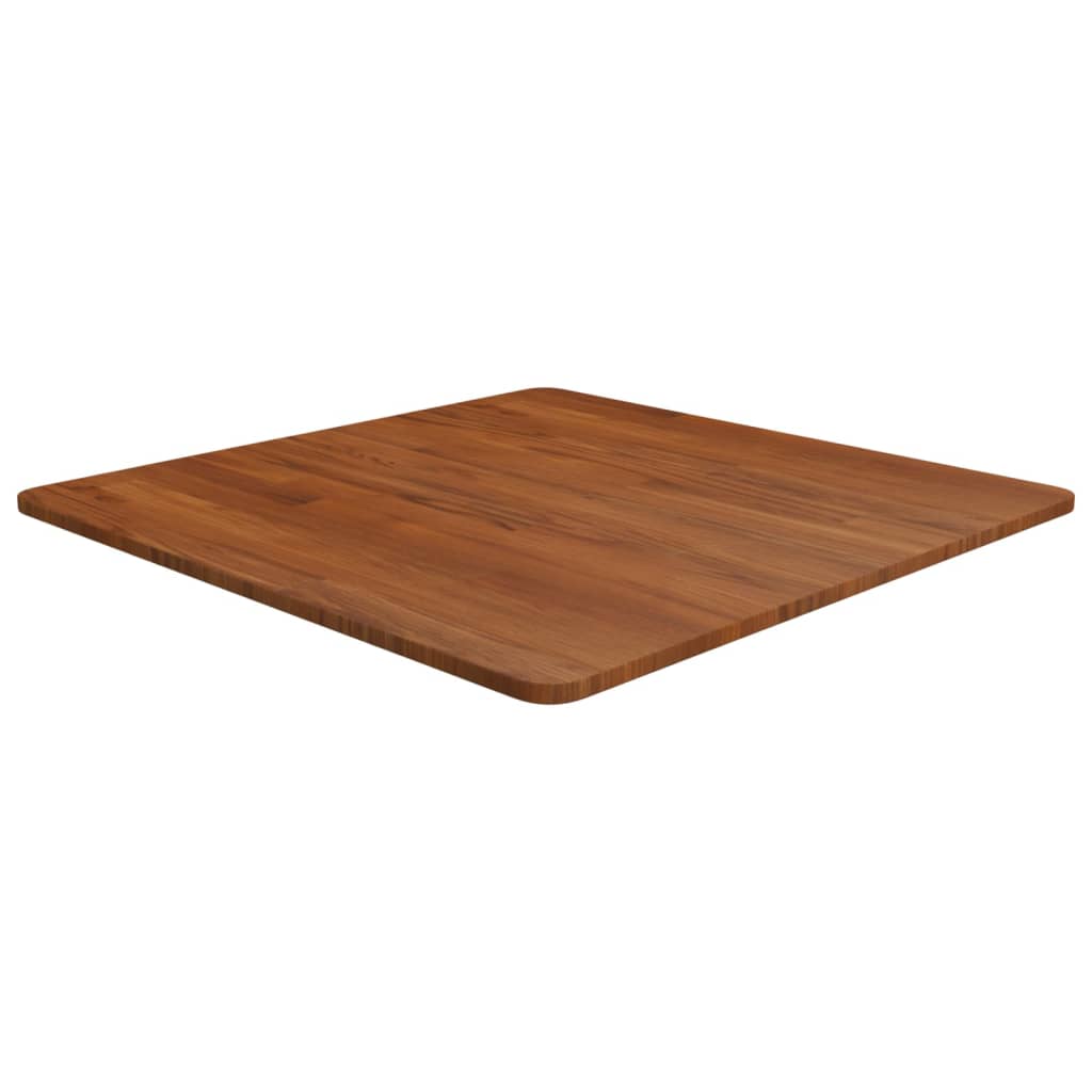 Vetonek Tablero de mesa cuadrada madera roble marrón oscuro 70x70x1,5cm