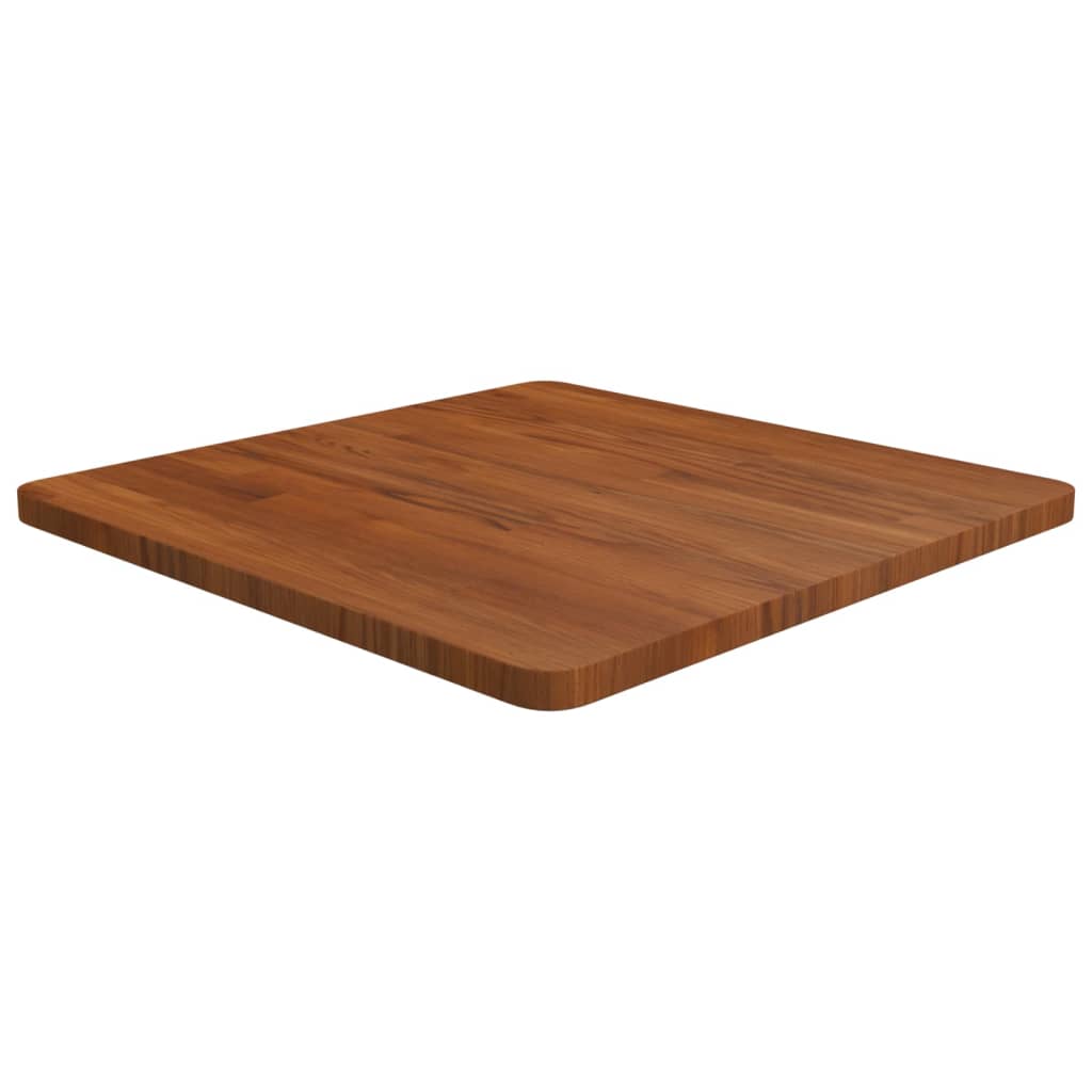 Vetonek Tablero de mesa cuadrada madera roble marrón oscuro 60x60x2,5cm