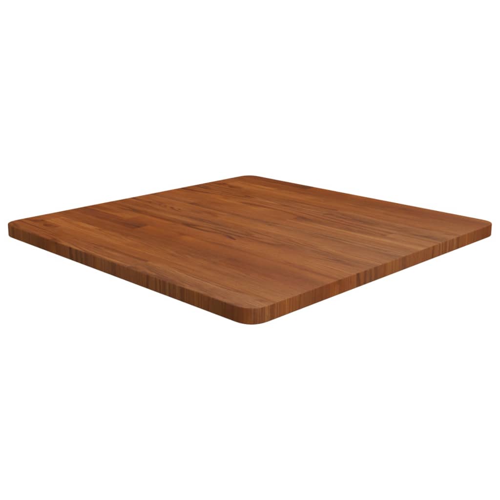 Vetonek Tablero de mesa cuadrada madera roble marrón oscuro 70x70x2,5cm