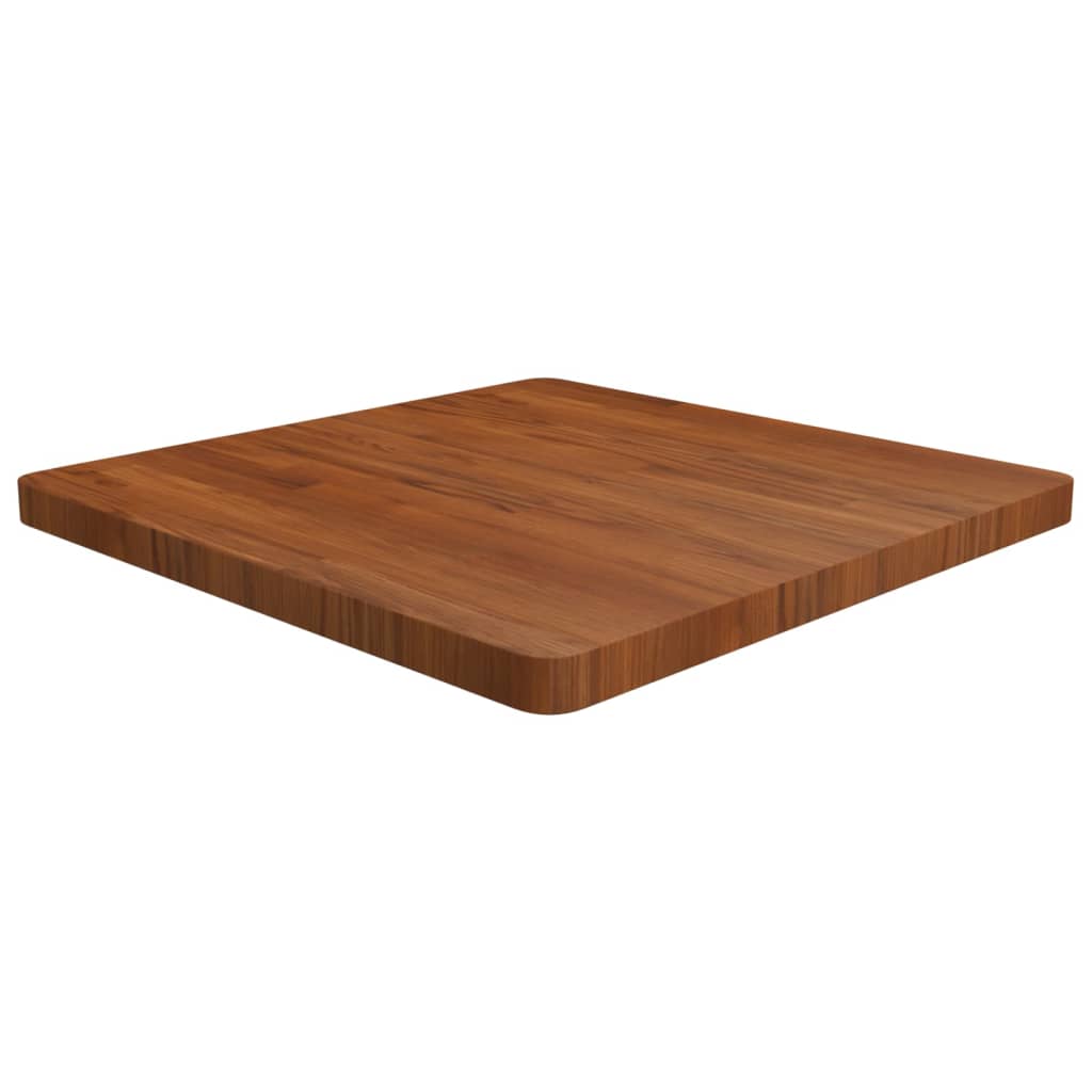 Vetonek Tablero de mesa cuadrada madera roble marrón oscuro 70x70x4 cm