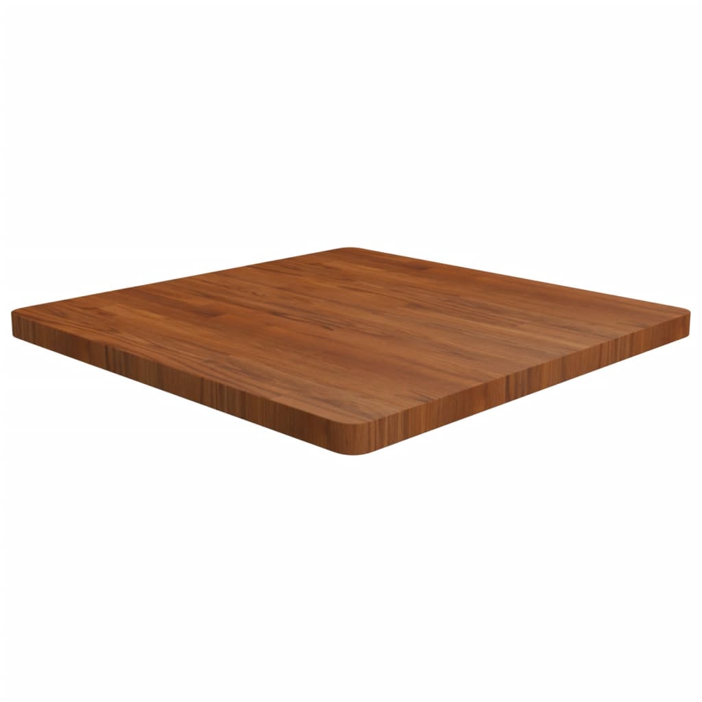 Vetonek Tablero de mesa cuadrada madera roble marrón oscuro 80x80x4 cm