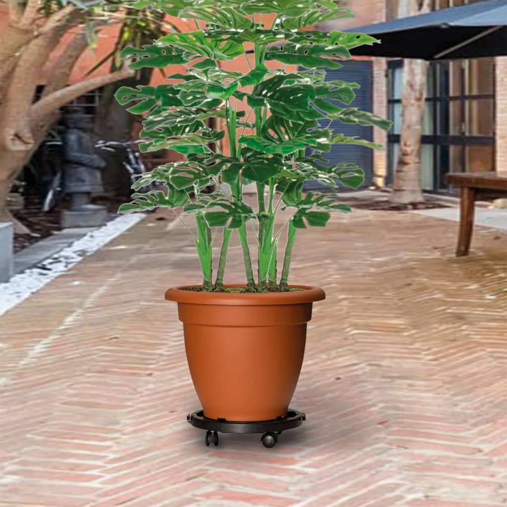 Vetonek Soporte para plantas con ruedas diámetro 30 cm negro 170 kg