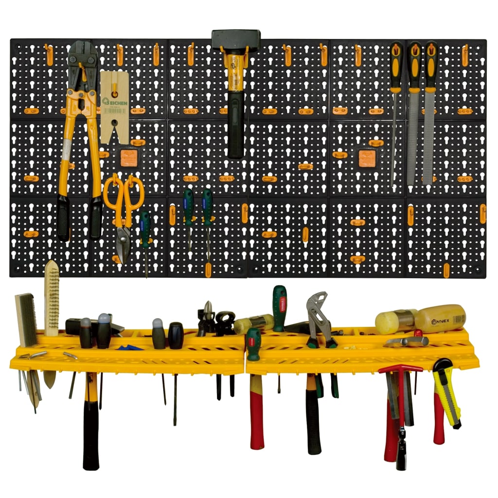 Panel de herramientas 500x1000 mm 50 ganchos PP vidaXL