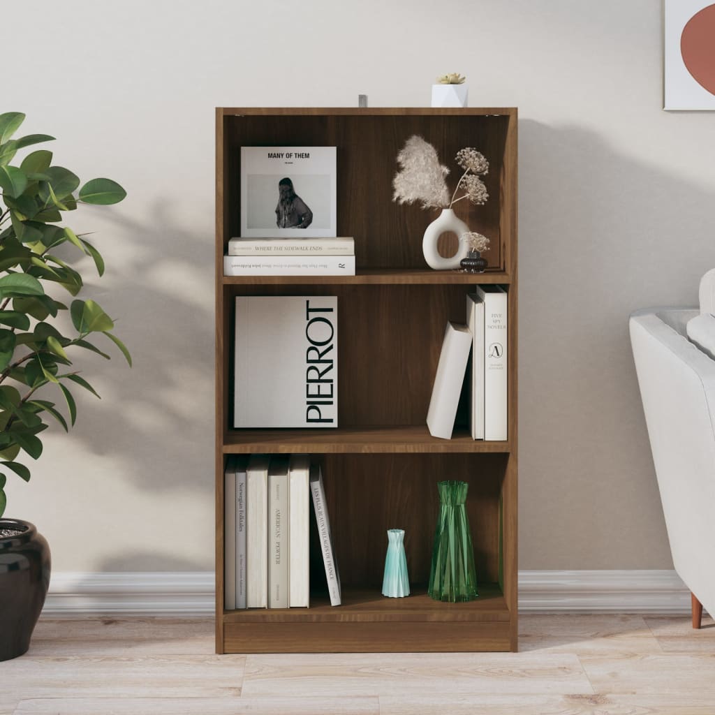 Brown oak wood shelf 60x24x109cm