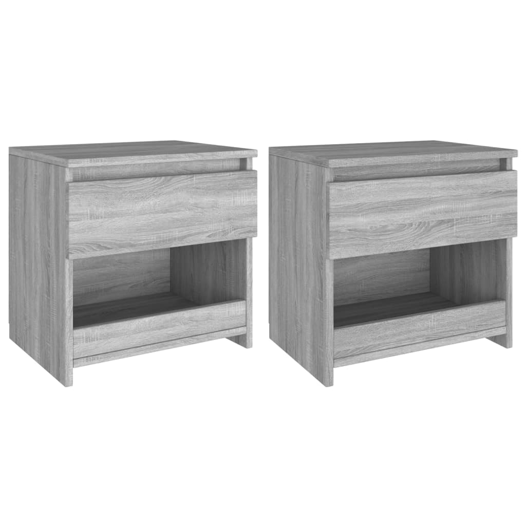 Vetonek Mesitas noche 2 uds madera contrachapada gris Sonoma 40x30x39cm