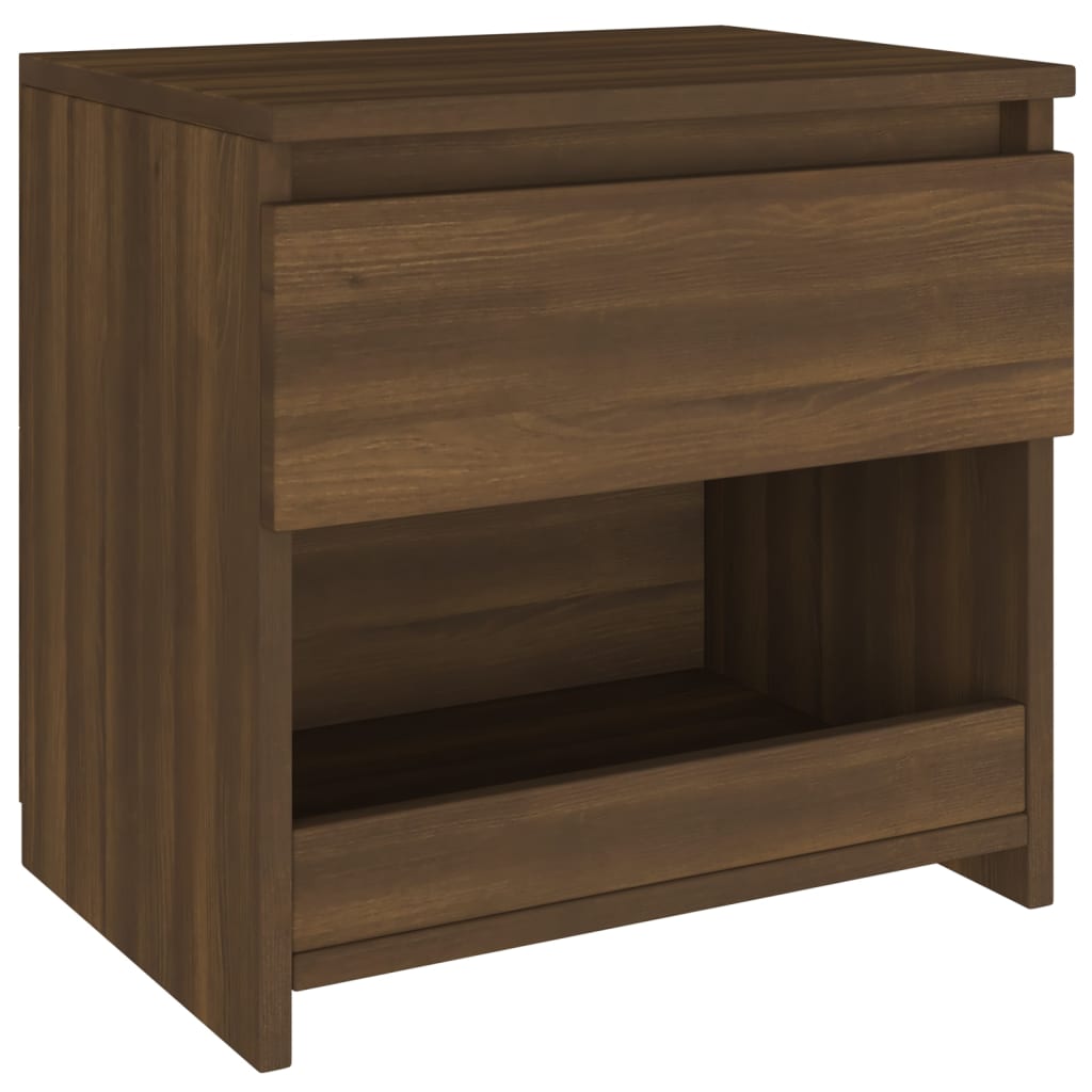 Mesita noche 2 uds madera roble marrón 40x30x39cm - Vetonek