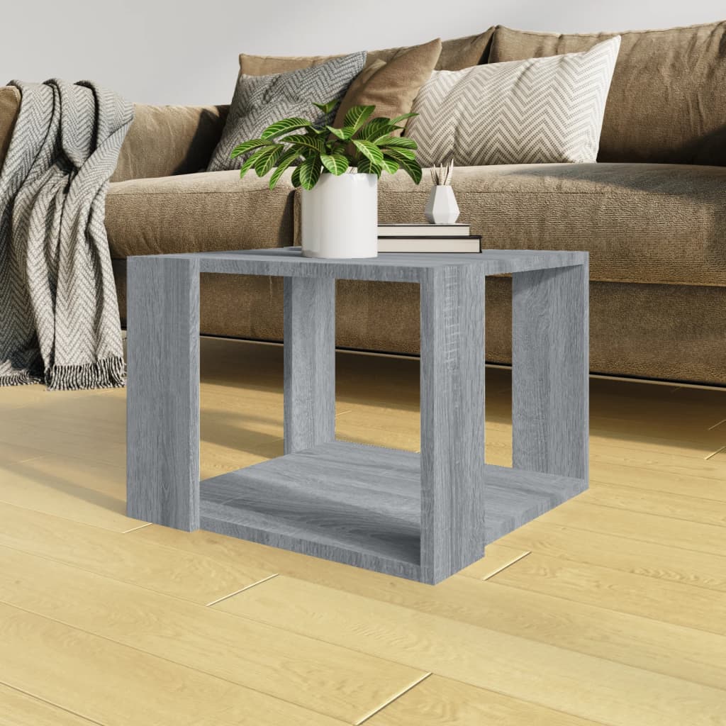 Vetonek Mesa de centro madera contrachapada gris Sonoma 40x40x30 cm