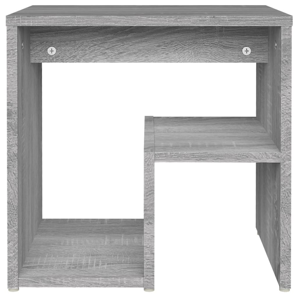 Night table gray wood 40x30x40 cm