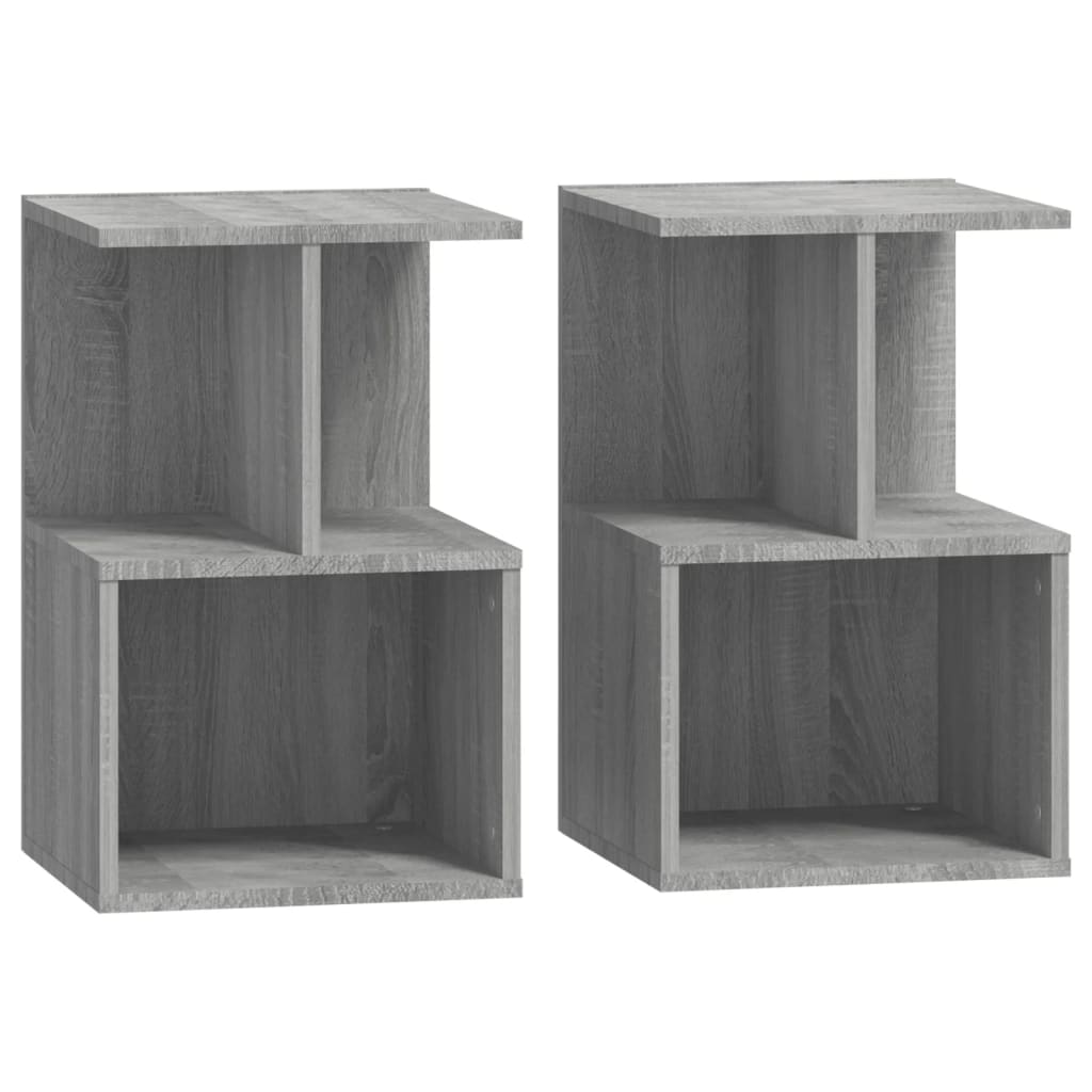 Mesitas noche 2 uds madera gris Sonoma 35x35x55cm - Vetonek