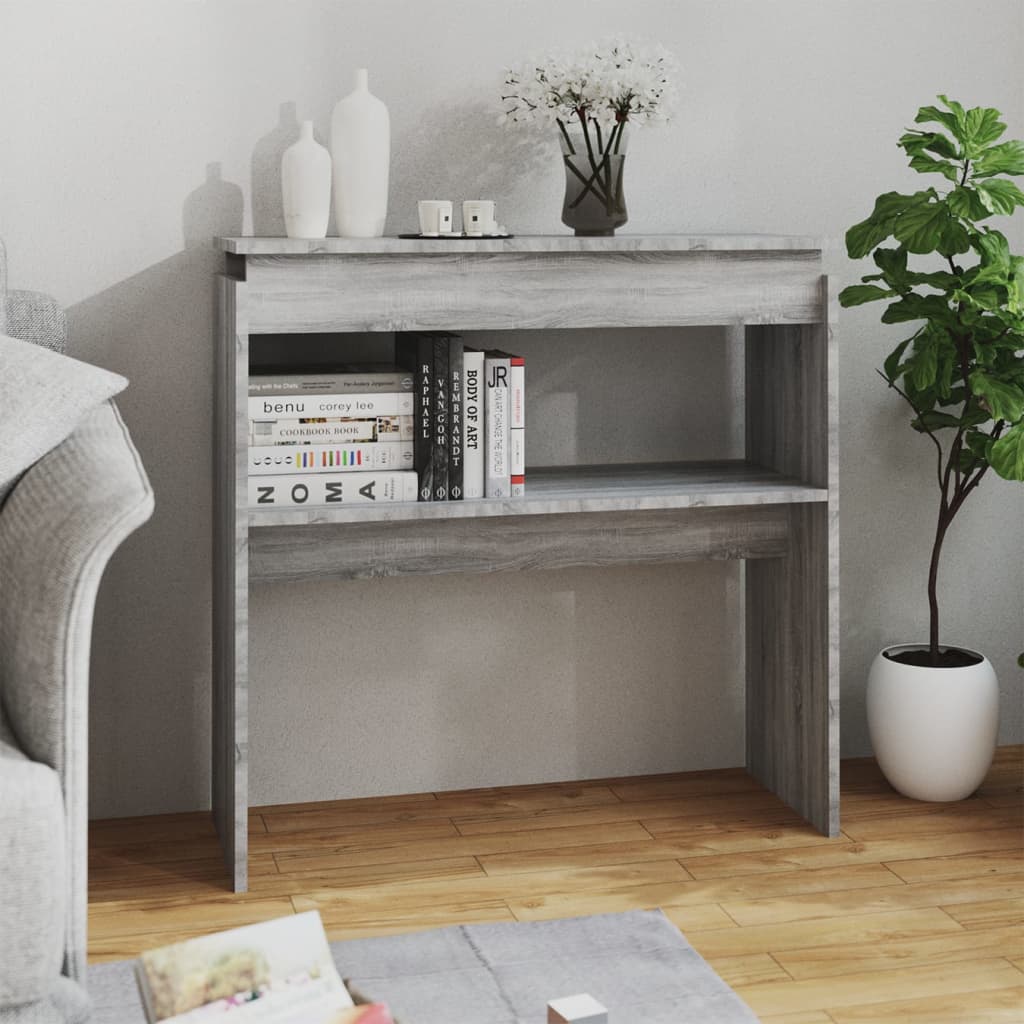 Vetonek Mesa consola madera contrachapada gris Sonoma 80x30x80 cm