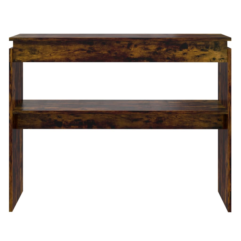 Mesa consola madera roble ahumado 102x30x80 cm - Vetonek