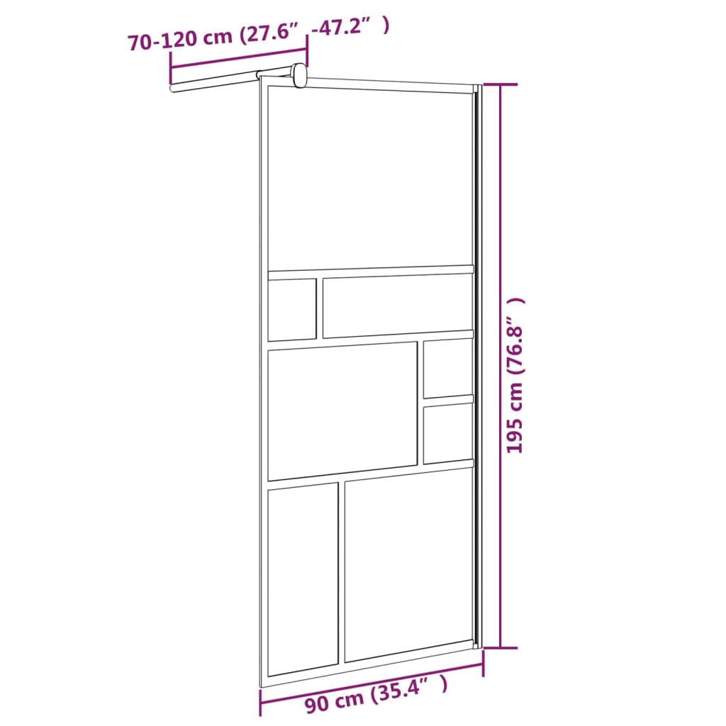 Écran de douche accessible ESG White 90x195 cm