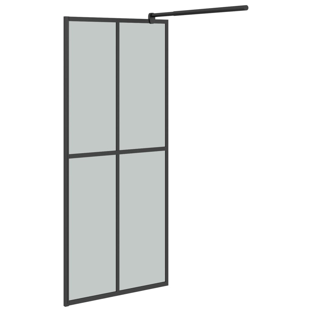 Mampara de ducha accesible vidrio templado oscuro 90x195 cm vidaXL