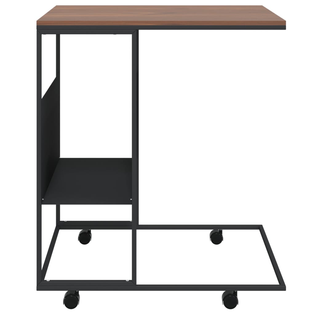 Auxiliary table with synthesized wood wheels Nexus black 55x36x63.5 cm