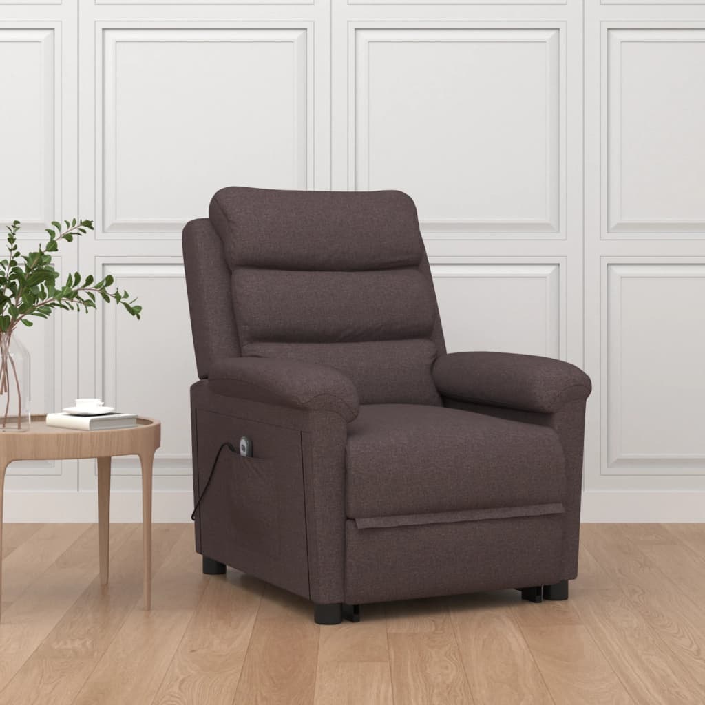 Vetonek Sillón elevable tela marrón oscuro