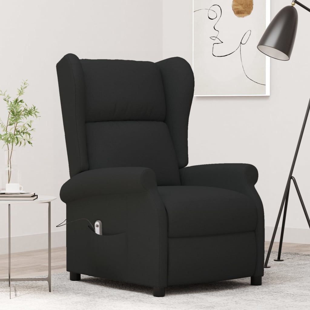 Vetonek Sillón orejero reclinable eléctrico tela negro