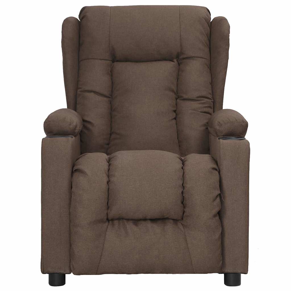 Electric massage armchair taupé gray fabric