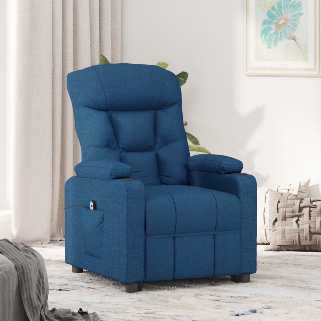 Vetonek Sillón reclinable eléctrico tela azul