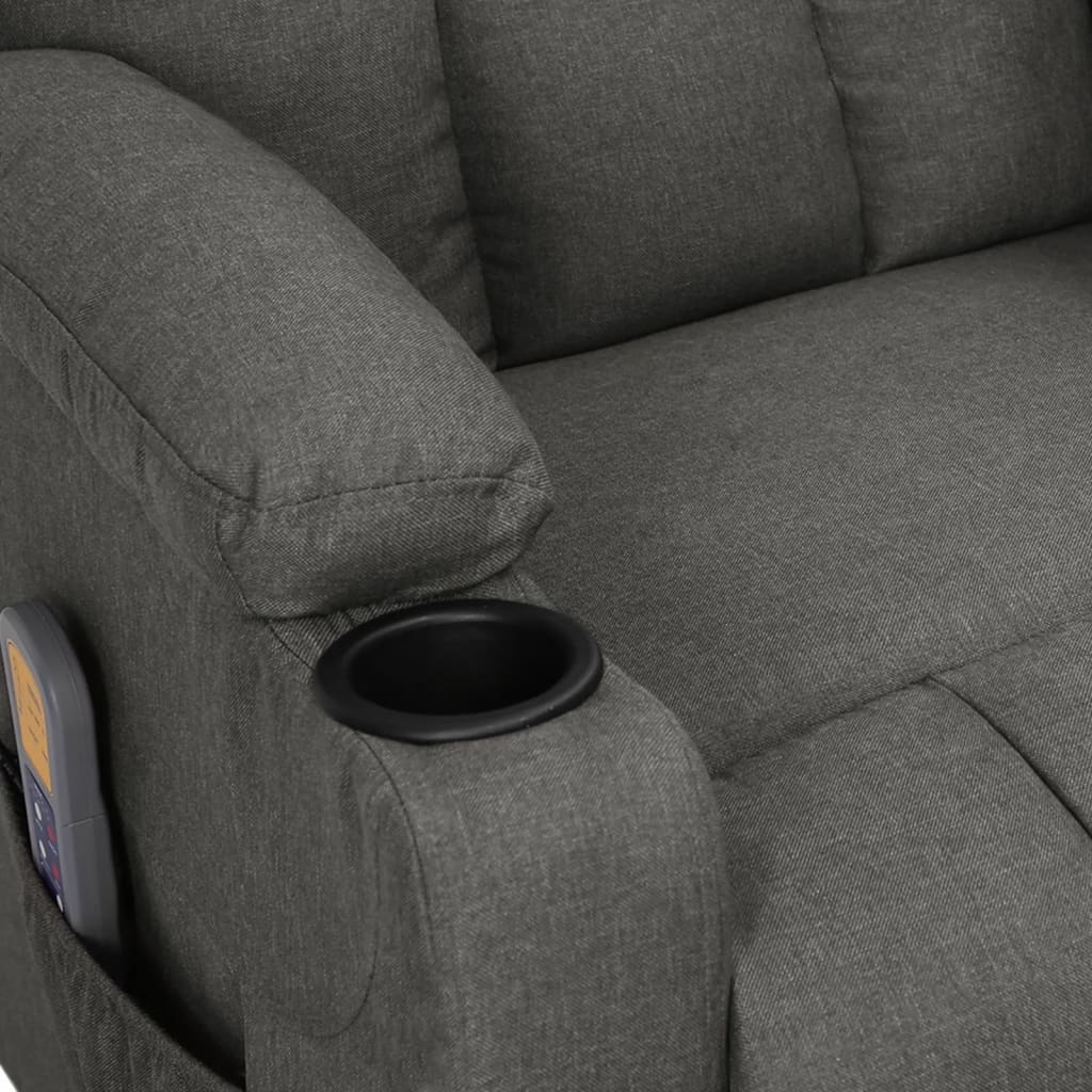 Sillón de masaje eléctrico tela gris oscuro V9864 Vetonek