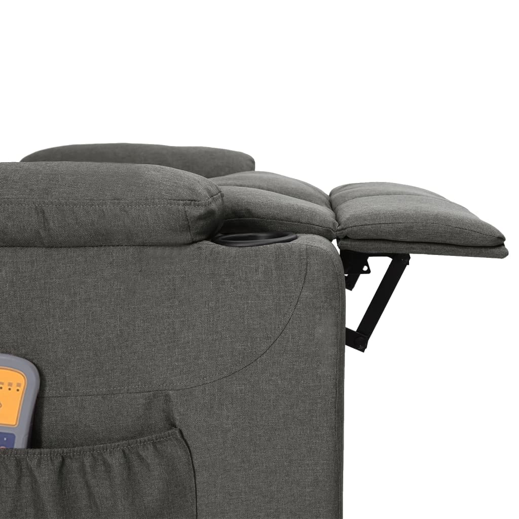 Sillón de masaje eléctrico tela gris oscuro V9864 Vetonek