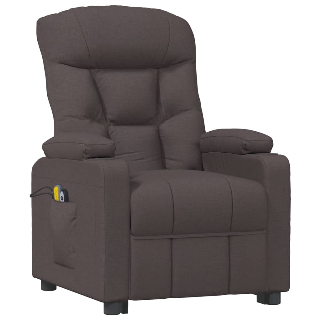 Electric massage armchair Dark brown fabric