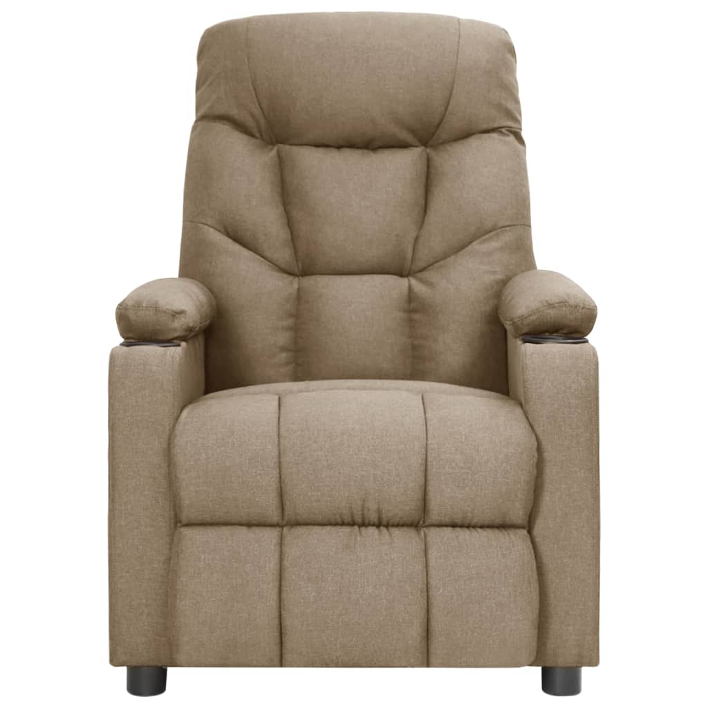 Electric massage armchair taupé gray fabric