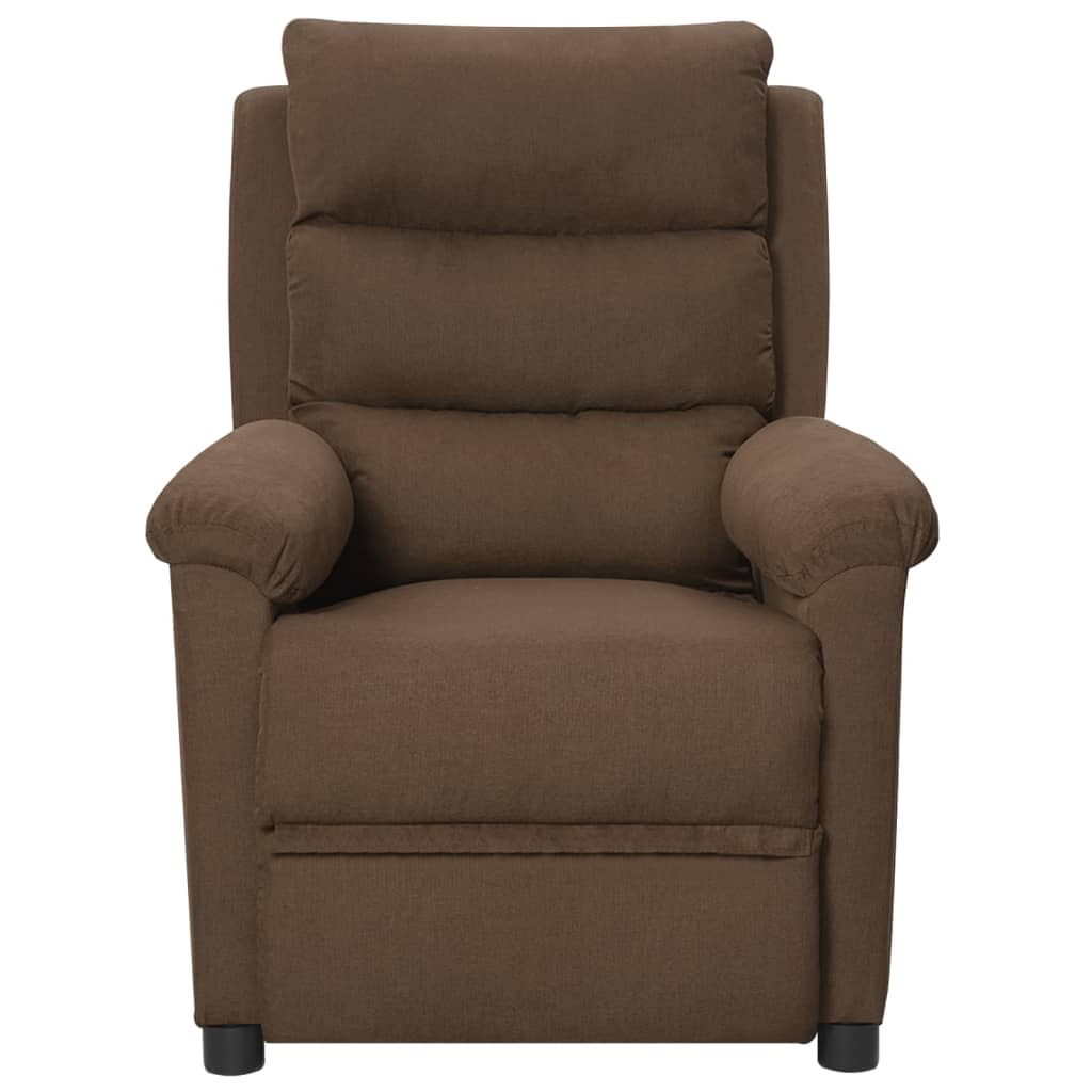 Electric massage armchair Brown fabric