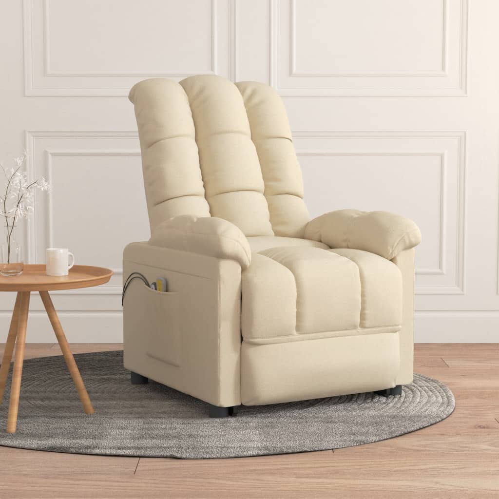 Vetonek Sillón de masaje elevable tela color crema