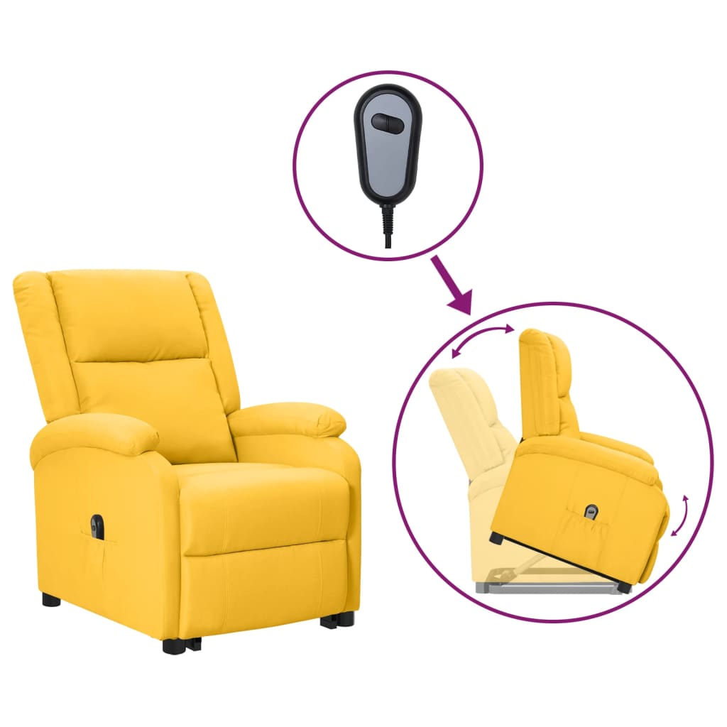 Vetonek Sillón elevable de tela amarillo